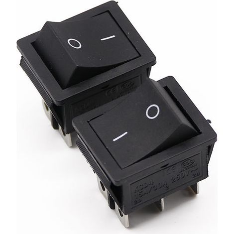 Direct sales of KCD4-202 black push-button rocker switch, 220V rocker power supply, 6-pin switch. (1/4)