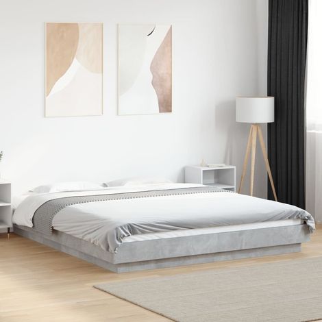 Estructura de cama madera de ingeniería gris hormigón 150x200cm vidaXL (1/5)