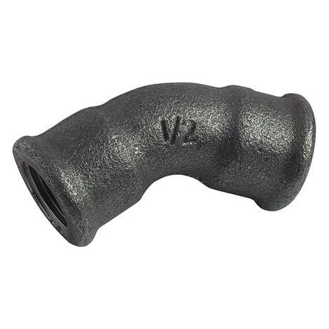 COUDE EGAL FONTE NOIRE 45° DOUBLE FEMELLE N° 41