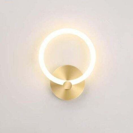 Applique Murale LED Intérieur Or Moderne Lampe De Chevet Ronde 19cm Salon Couloir Applique Murale Chambre Décor, 10W (3000K Blanc Chaud), Or (1/3)