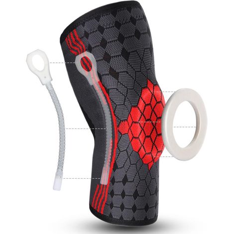 Genouillère Patella Sport Pro Homme/Femme, Support Rotulien Silicone, Attelle Respirante Antidérapante Soulage Douleur, Genou Gauche ou Droit (1/5)