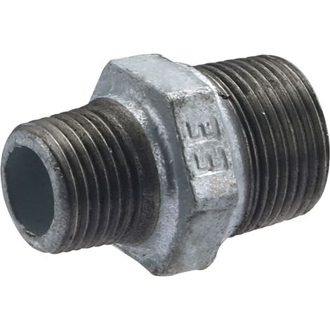 Mamelon mâle réduit en galva M20x27 (3/4) - M15x21 (1/2) (1/4)