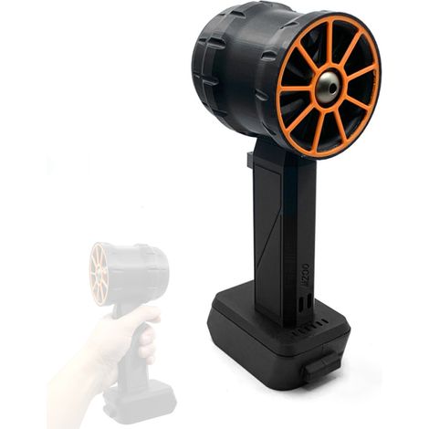 Ventilador turbo portátil con motor sin escobillas de 64 mm y 2200 g de empuje, ideal para limpiar coches y teclados. Compatible con baterías Dewalt/Makita/Milwaukee de 18 V/21 V (se venden por separa
