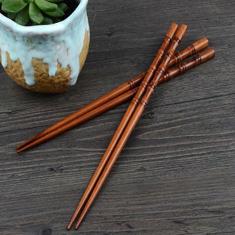 Baguettes en acier inoxydable (1/2/3 paires), baguettes en bois naturel faites à la main, baguettes de table multicolores, articles de mariage, de fête et de Noël