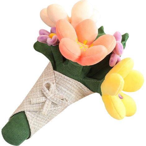 Bouquet Floral - Jouet En Peluche Doux - Décoration Polyvalente Pour Chambre Et Salon - 29 Cm - 1 Pièce (1/5)