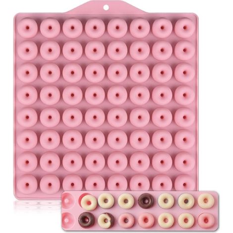 Silikon Schokoladenformen, extra klein, Mini Runde Donutform, Antihaft Süßigkeitenform, Schokoladenform, Backform, 3D Süßigkeitenformen für kreat (1/5)