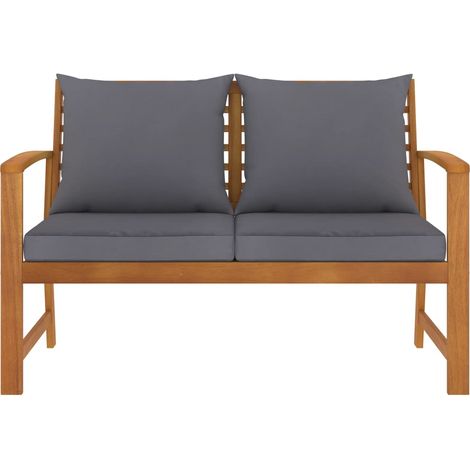 Maison Exclusive - Panca da Giardino 120 cm Cuscino Grigio Scuro Legno di Acacia