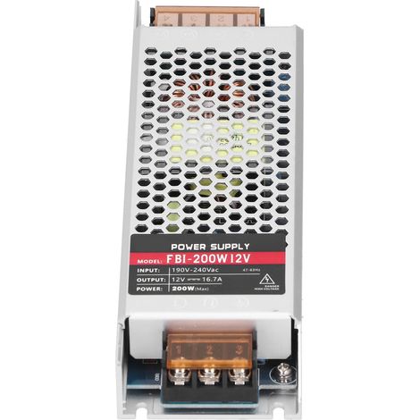 LED-Streifen-Transformator, Schaltnetzteil, industrielle Steuerungskomponenten, 200 W, AC 190–240 V, VDC 12 V (1/5)