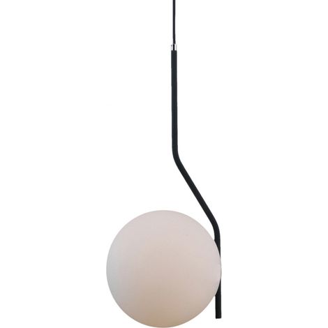 Italux Carimi - Lámpara colgante moderna negra satinada 1 luz con pantalla blanca, E27 (1/4)