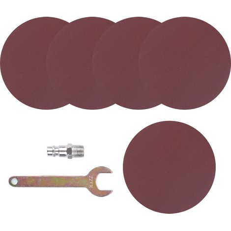 Ponceuse pneumatique KP-654, machine à cirer les voitures de 125 mm, ponceuse et polisseuse à sec avec 5 feuilles de papier de verre rouge mat grain 180 (1/5)