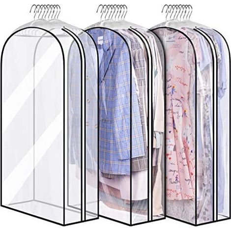 royaluxe - Lot de 3 sacs à vêtements 60 x 127 cm, imperméables, anti-poussière et anti- , protection idéale pour vêtements et manteaux. (1/5)