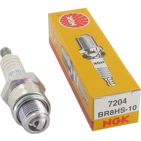 Bougie d'allumage NGK BR8HS-10 avec olive monobloc. Equivalent CHAMPION RL78C.