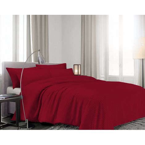 Parure copripiumino raso misura matrimoniale satin in 8 colori sacco e federe Bordeaux - Matrimoniale