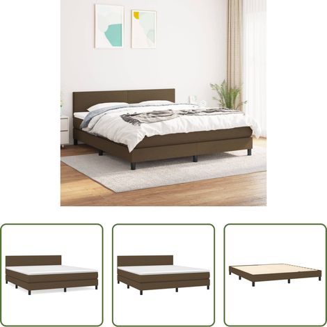 Matratze - Boxspringbett mit Matratze Dunkelbraun 160x200 cm Stoff (1/5)
