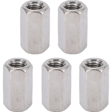 Écrou hexagonal long de raccord M12 x 1,75 L35mm, inox, lot de 5 pièces, tige filetée pour suspension (1/5)