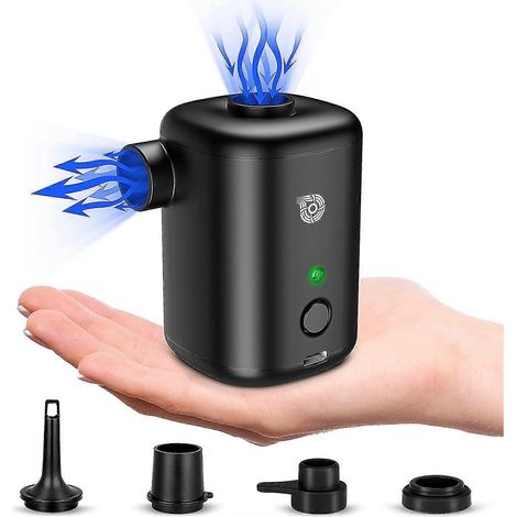 Pompe à air électrique 4000 mAh, pompe à matelas pneumatique rechargeable, pompe à air portable avec 4 embouts (1/4)