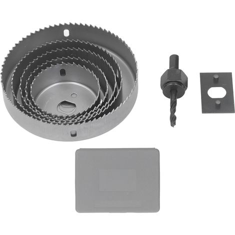 Kit de scie cloche pour le travail du bois, avec outils de coupe en dents de scie pour le perçage du métal, du plastique et du bois (64 mm, 76 mm, 89 mm, 102 mm, 127 mm). (1/5)