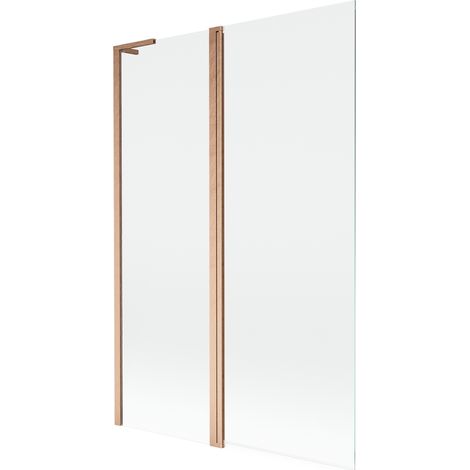 Mexen Mist L paroi de baignoire 2 volets 120 x 150 cm, transparent, cuivre brossé - 8A9L-120-011-65-00 (1/5)