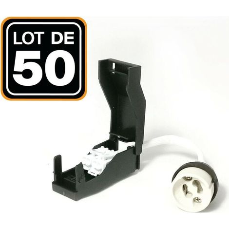 – Packung mit 50 GU10-Keramik-Automatiksteckdosen, 230 V – Isolierkörper aus Steatit – Schnelle, schraubenlose Montage – Hitzebeständig bis 250 °C (1/5)