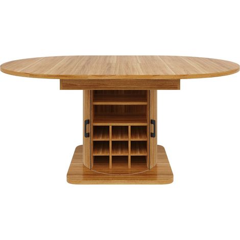 Table extensible rangement intégré table de salle à manger étagères amovibles table multifonctionnelle format gain de place plateau (1/5)