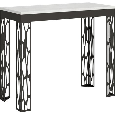Consolle allungabile 90x40/300 cm Ghibli Evolution Bianco Frassino telaio Antracite (1/5)