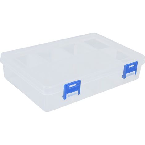 3-teilige transparente Aufbewahrungsbox, herausnehmbarer 8-Fächer-Organizer mit Gitterstruktur für Schrauben und Kleinteile, robuste PP-Sortierbox. (1/5)