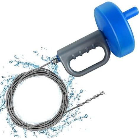 Spirale de nettoyage canalisations 10 m - Avec manivelle Robuste Pour le des tenaces Serpent drainage universel Déboucheur