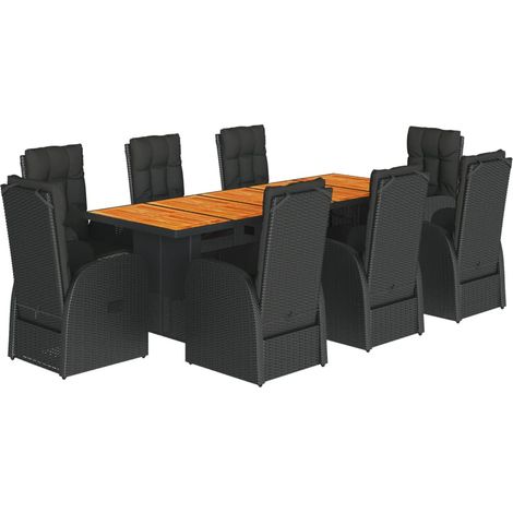 Garden Dining Set Black PE Rattan 8-Seater vidaXL (1/5)