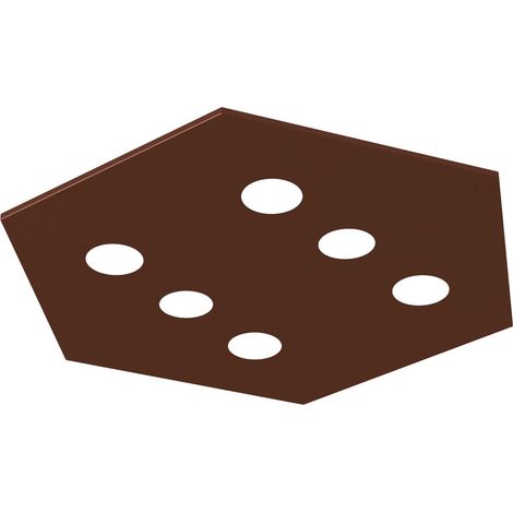 LUMICOM  RIVER HEX Plafoniera, 6x GX53, max 8W, metallo, marrone corten, 80x70cm