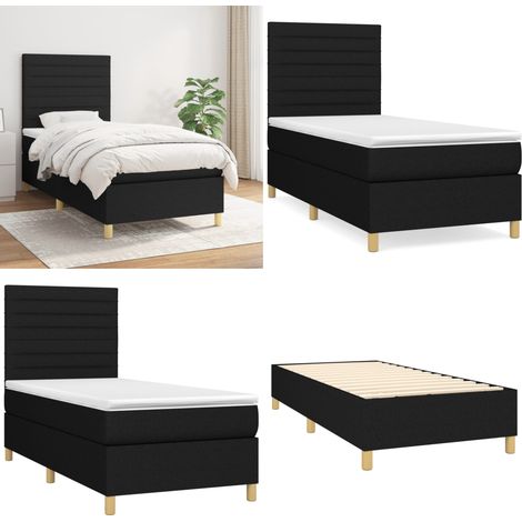 Boxspringbett mit Matratze Schwarz 80x200 cm Stoff - Boxspringbett - Doppelbett - Schlafsystem - Bettenrahmen - Matratze - Home & Living (1/5)