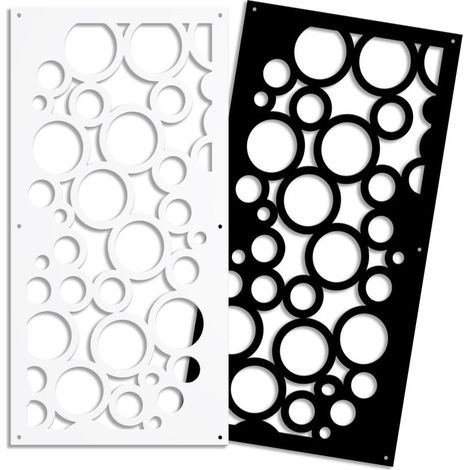 CIRCLE - Panneau ajouré en PVC - Brise-soleil - Couleur : noir - Dimension : 50x150 cm