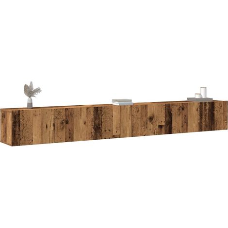 3-tlg. TV-Schrank-Set Wandmontage Altholz-Optik Holzwerkstoff