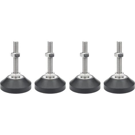Pieds de nivellement pour Meubles, 4 pcs M10 Pieds de réglage de la Hauteur pour Tables, chaises, canapés, établis, commodes, bancs, armoires(D40×M10×50) (1/5)