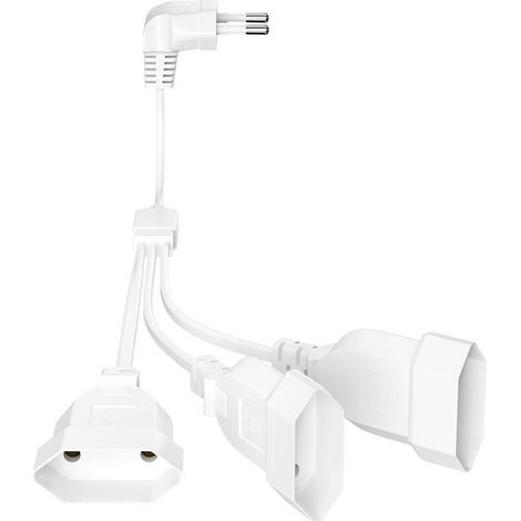 Rallonge Plate 3 en 1, Câble D'Extension Euro, Rallonge Prise Plate, Rallonge Fiche Plate pour TV Ordinateur Moniteur Beamer Lampe Appareils Ménagers (Blanc) (1/5)