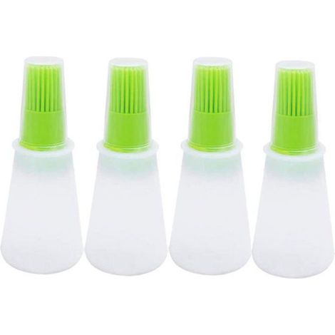 Brosse À Huile En Silicone - 60 Ml - Pour Pâtisserie Et Cuisson - 4 Pièces Vert (1/2)