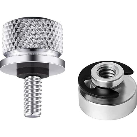Jeu d'écrous de Boulons de Fixation de Siège de Moto 1 jeu siège Montage Boulon selle de moto en aluminium avec filetage pour Harley Davidson(argent) (1/5)