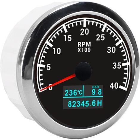 Tachymètre de bateau Generic - Pointeur 3 en 1 tr/min IP67 - Pression d'huile et température d'eau (1/4)