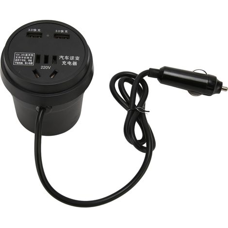 150-W-Kfz-Wechselrichter mit QC3.0-Schnellladeanschlüssen, 12 V/24 V Gleichstrom auf 110 V/220 V Wechselstrom für Camping, Outdoor-Aktivitäten, Büro und Reisen