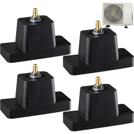 4 pièces de Support en Caoutchouc Climatiseur Amortisseur de Vibrations en Caoutchouc, Climatiseur Socle d'amortissement pour Climatiseur Unité Extérieure