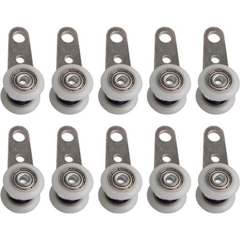 Set mit 10 Rollen für Terrassentüren oder Schiebetüren – aus Metall und Kunststoff – 4,5 x 1,9 cm (1/4)
