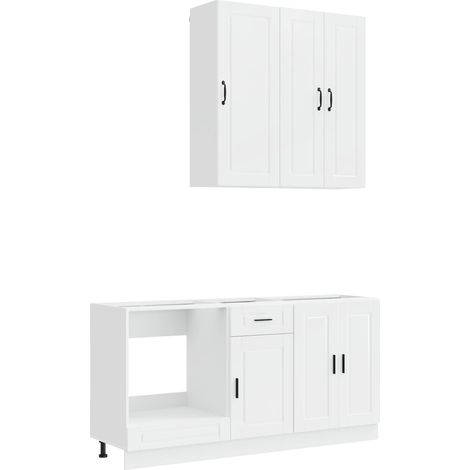 Maison Exclusive - Unità Cucina PORTO 5 pz Bianco Lucido Legno ingegnerizzato (1/5)