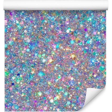 Papier peint à paillettes irisées bleues, violettes et grises 50x1000 cm (1/5)