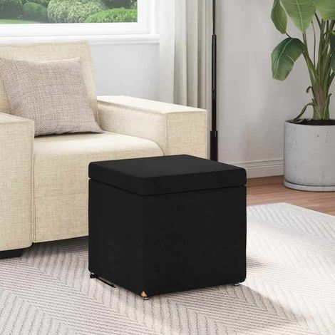 876745 Tabouret Noir 41 x 41 x 40 cm Tissu et bois stratifié (1/5)