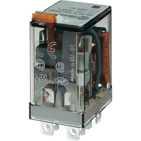 Relais Finder 24vac 2ctos Bouton de test 12a/250vac 56328024.0040 56.32.8.024.0040