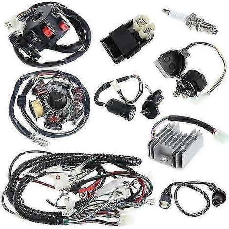 Compatible avec le faisceau de câblage électrique complet et la bobine CDI pour les motos, quads et karts à quatre roues GY6 150CC ATV. (1/5)