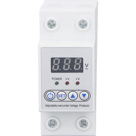 Über- und Unterspannungsschutzgerät, einstellbar, automatische Wiederherstellung, DIN-Schienenmontage, 230 V, 63 A (1/5)