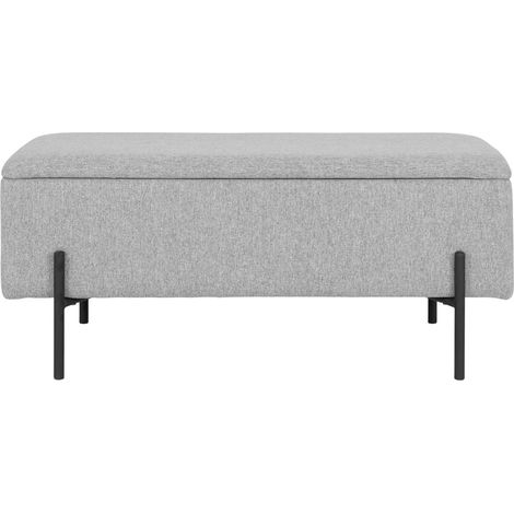 Panchina Watford con vano contenitore in grigio chiaro, 95 cm