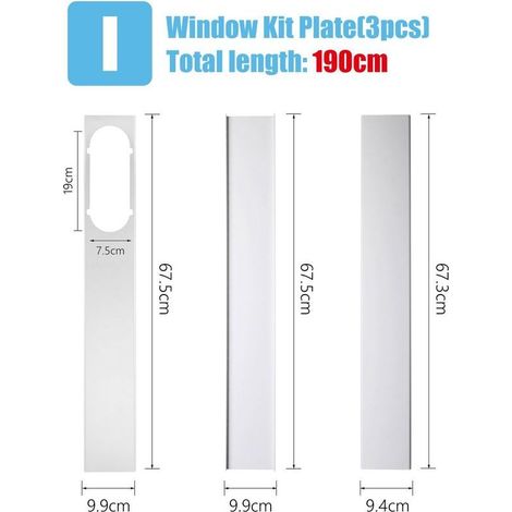 VURAHOME - 3PCs kit Glissière de Fenetre 190cm Pr Mobile Climatiseur Climatisation Portable Portatif