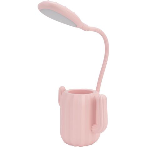 Lampe de bureau avec porte-stylo en forme de cactus, lampe de lecture LED rechargeable et agréable pour les yeux, lampe de chevet tactile mignonne pour enfants (1/5)