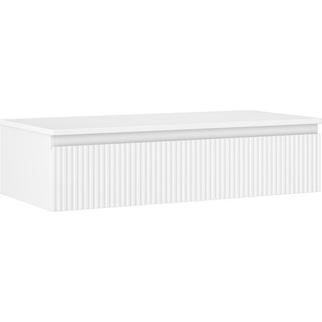 Mexen Rivel Badezimmerunterschrank 100 cm mit Platte, 1 Schublade, gerillt, weiß matt - 91A20-10023-1-BFC01 (1/5)